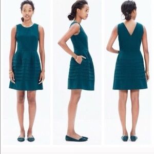 Madewell dress emerald v back boat neck